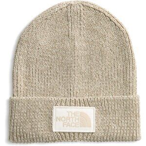 The North Face Men White Dune Cuffed Beanie Classic Fit Rib Knit Winter Hat